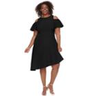 Plus Size Suite 7 Cold-should Asymmetrical Dress, Women's, Size: 14 W, Black