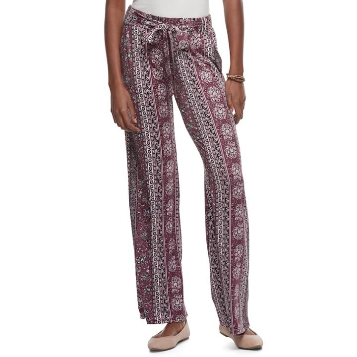 Juniors' Joe B Wide-leg Tie Front Pants, Teens, Size: Medium, Med Red