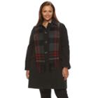 Plus Size Towne By London Fog Wool-blend Coat, Women's, Size: 1xl, Med Grey