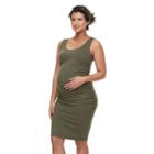 Maternity A:glow Ruched Tank Dress, Women's, Size: Xxl-mat, Green