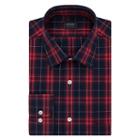 Big & Tall Arrow Regular-fit Poplin Wrinkle-free Dress Shirt, Men's, Size: 18 37-38, Red Overfl