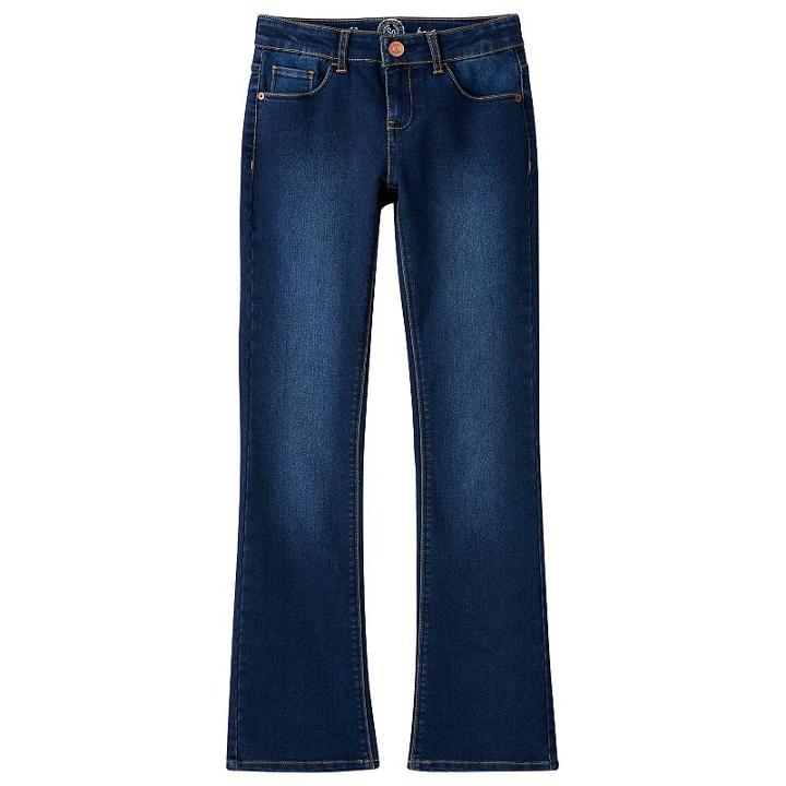 Girls Plus Size So&reg; Perfectly Soft Embroidered Denim Bootcut Jeans, Girl's, Size: 20 1/2, Dark Blue
