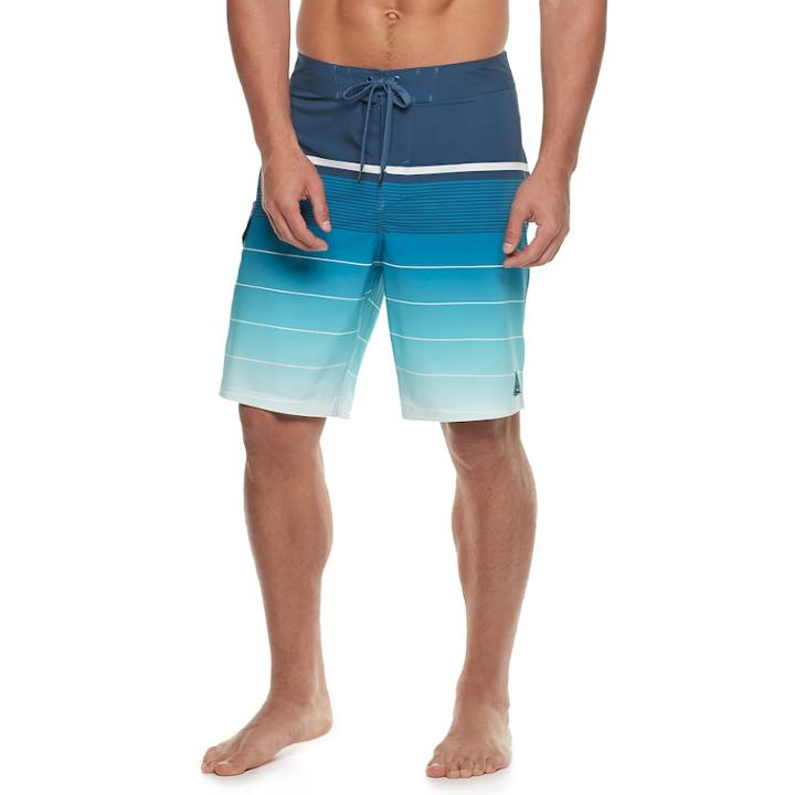 Men's Trinity Collective Cotto Striped Stretch Board Shorts, Size: 32, Blue