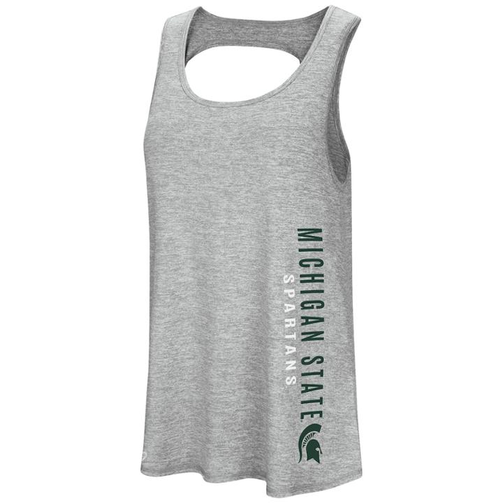 Women's Colosseum Michigan State Spartans Twisted Back Tank Top, Size: Medium, Oxford