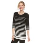 Petite Dana Buchman Side Button Sweater, Women's, Size: Xl, Black