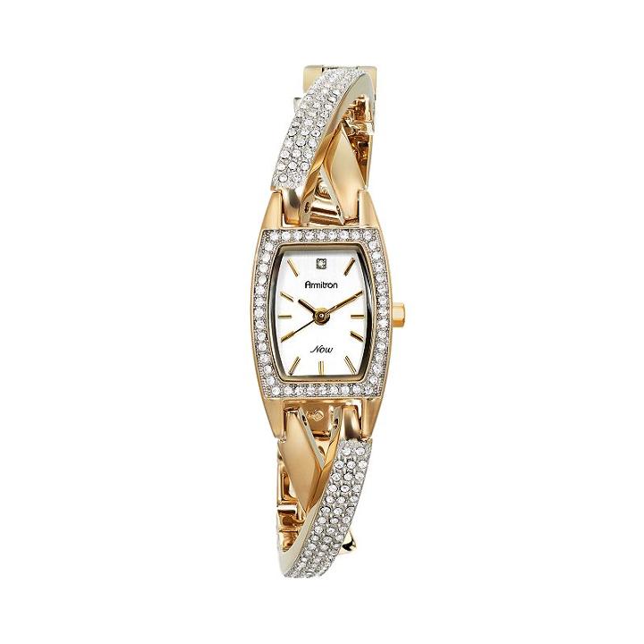Armitron Women's Crystal Half-bangle Watch - 75/5242svtt, Multicolor