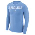 Men's Nike North Carolina Tar Heels Marled Long-sleeve Dri-fit Tee, Size: Xl, L Blue