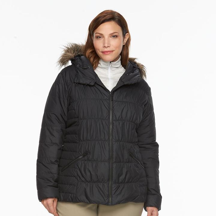 Plus Size Columbia Sparks Lake Hooded Thermal Coil Jacket, Women's, Size: 3xl, Grey (charcoal)