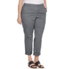 Plus Size Gloria Vanderbilt Rowan Roll-up Capris, Women's, Size: 18 - Regular, Dark Grey