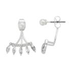 Lc Lauren Conrad Marquise Fan Nickel Free Front-back Earrings, Women's, Silver