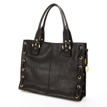 Amerileather Double Handled Buckle Leather Tote, Women's