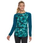 Women's Tek Gear&reg; Crewneck Long Sleeve Tee, Size: Xxl Tall, Dark Blue