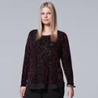 Plus Size Simply Vera Vera Wang Burnout Top, Women's, Size: 3xl, Purple