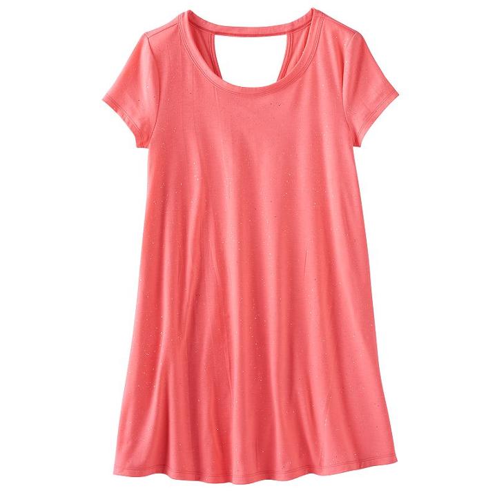 Girls 7-16 & Plus Size So&reg; Bar Back Swing Dress, Size: 12 1/2, Brt Pink