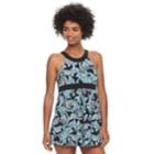 Women's A Shore Fit Hip Minimizer High-neck Swimdress, Size: 16, Dolce Brite Paisley