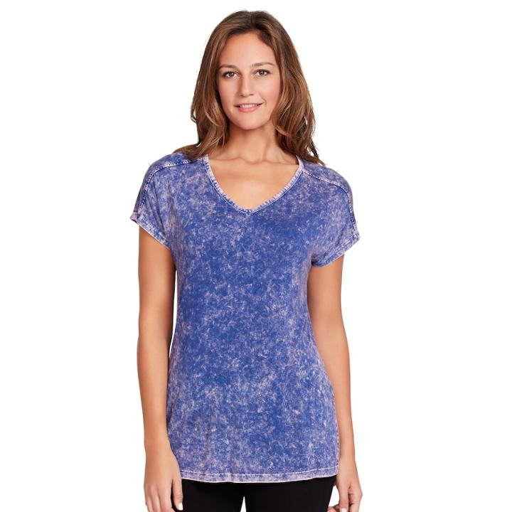 Women's Gloria Vanderbilt Acid-dye Tee, Size: Xl, Brt Blue