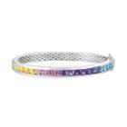 Sterling Silver Blue Topaz, Amethyst, Iolite, Rhodolite Garnet, Citrine And Peridot Bangle Bracelet, Women's, Multicolor