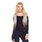 Women's Rock & Republic&reg; Ombre Faux-fur Vest, Size: Xl, Med Grey