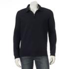 Big & Tall Croft & Barrow&reg; Fleece Quarter-zip Polo, Men's, Size: 3xl Tall, Black