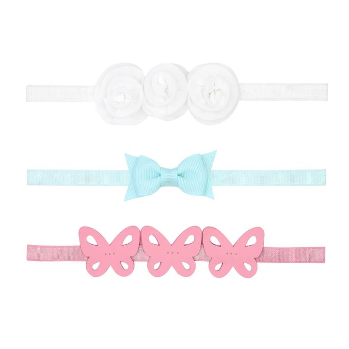 Baby Girl Carter's 3-pack Flower, Bow & Butterfly Headwraps, Size: 0-6 Months, Multicolor