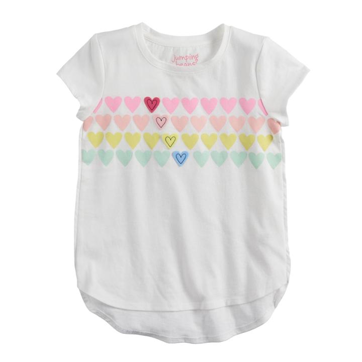 Girls 4-10 Jumping Beans&reg; Hi-low Graphic Tee, Size: 7, Natural