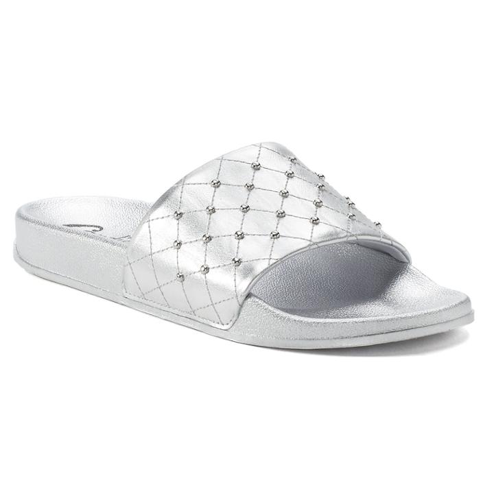 Candie's&reg; Canna Women's Slide Sandals, Size: Medium (9), Light Grey