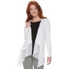 Women's Elle&trade; Mixed-media Flyaway Cardigan, Size: Medium, White