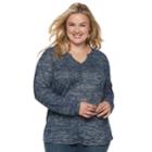 Plus Size Sonoma Goods For Life&trade; Henley Top, Women's, Size: 3xl, Blue (navy)