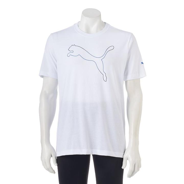 Men's Puma Faded Logo Tee, Size: Medium, White