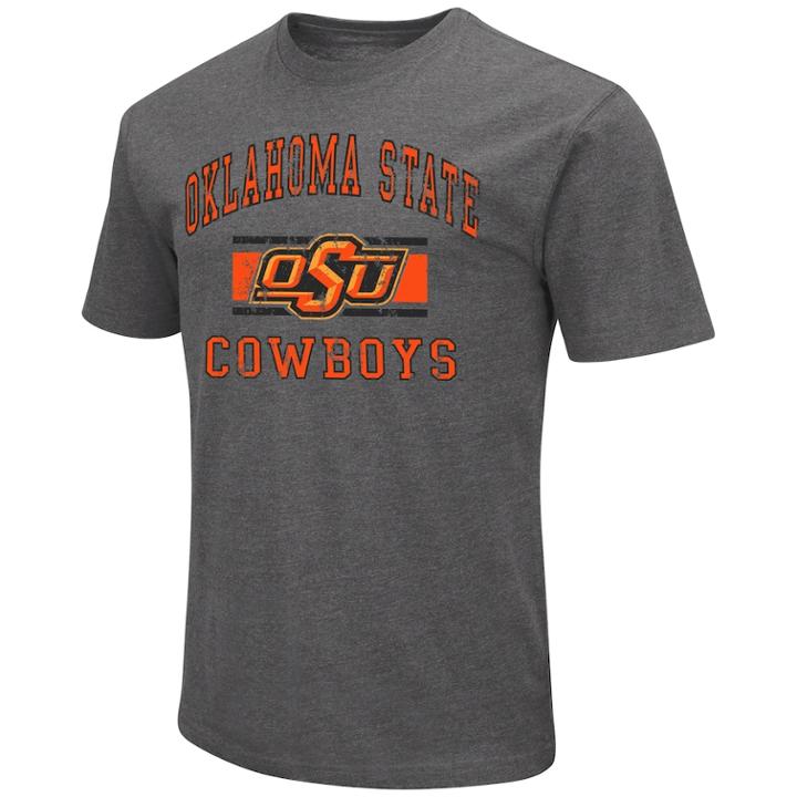 Men's Campus Heritage Oklahoma State Cowboys Banner Tee, Size: Small, Dark Grey