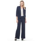 Women's Dana Buchman Jacquard Open-front Jacket, Size: Small, Blue (navy)
