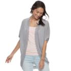 Juniors' Pink Republic Scallop-trim Dolman Cardigan, Teens, Size: Xl, Med Grey