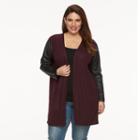 Plus Size French Laundry Faux-leather Open-front Cardigan, Women's, Size: 1xl, Purple Oth