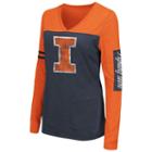 Women's Campus Heritage Illinois Fighting Illini Distressed Graphic Tee, Size: Large, Dark Blue