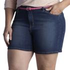 Plus Size Lee Twila Modern Series Belted Jean Shorts, Women's, Size: 20 - Regular, Dark Blue