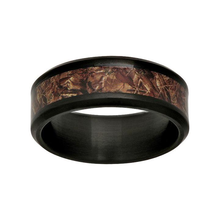 Men's Stainless Steel Camouflage Ring, Size: 10, Multicolor