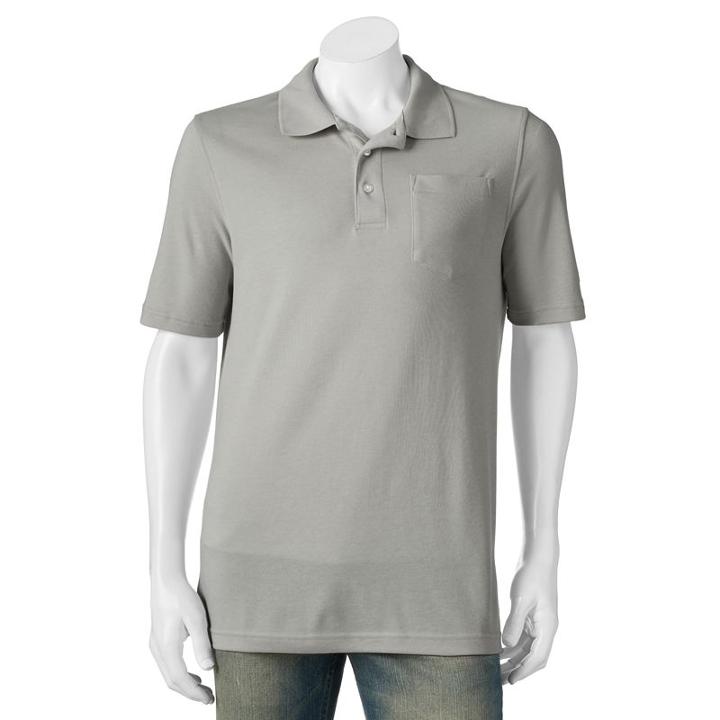 Men's Croft & Barrow&reg; Signature Pocket Polo, Size: Xl, Grey