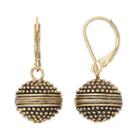 Dana Buchman Antiqued Ball Nickel Free Drop Earrings, Women's, Gold
