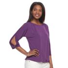 Women's Croft & Barrow&reg; Cold-shoulder Boatneck Top, Size: Xl, Purple