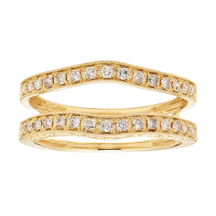 14k Gold 1/3 Carat T.w. Diamond Enhancer Wedding Ring, Women's, Size: 9, White