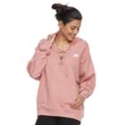 Women's Nike Sportswear Lace-up Hoodie, Size: Xxl, Light Pink