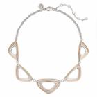 Jennifer Lopez Tri Tone Triangular Link Necklace, Women's, Multicolor