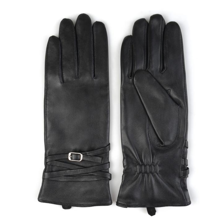 Women's Journee Collection Microfiber-lined Leather Gloves, Size: Xl, Black