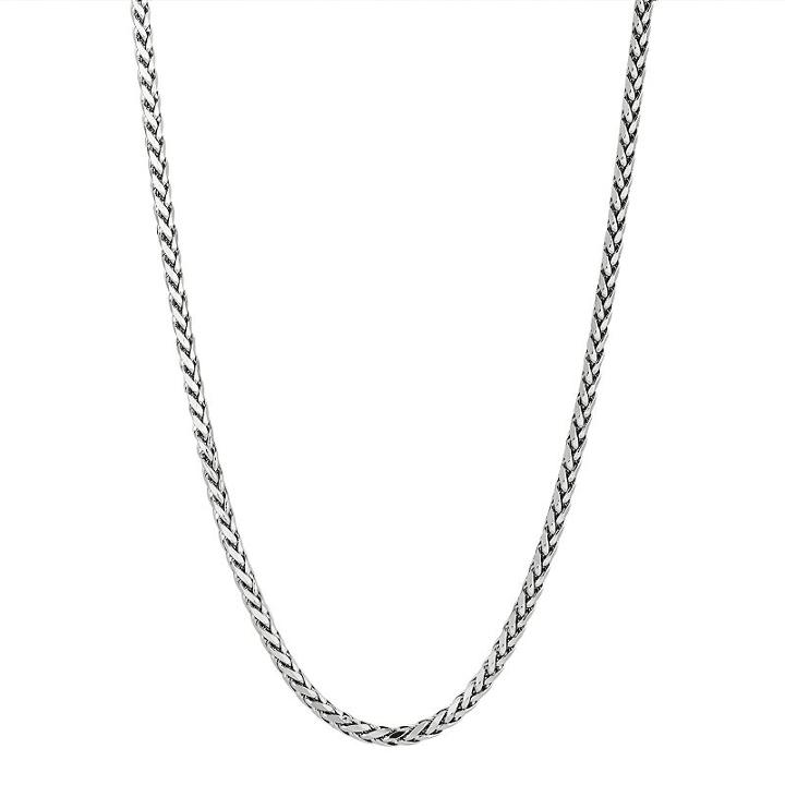 Sterling Silver Wheat Chain Necklace - 24-in. - Men, Size: 24