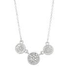 Brilliance Triple Disc Necklace With Swarovski Crystals, Women's, White
