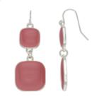 Colorful Square Nickel Free Drop Earrings, Women's, Pink