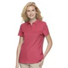 Women's Croft & Barrow&reg; Classic Solid Polo, Size: Medium, Dark Pink