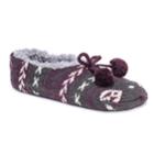 Women's Muk Luks Knit Ballet Slippers, Size: L-xl, Drk Purple