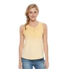 Women's Sonoma Goods For Life&trade; Twist Henley Tank, Size: Small, Med Yellow
