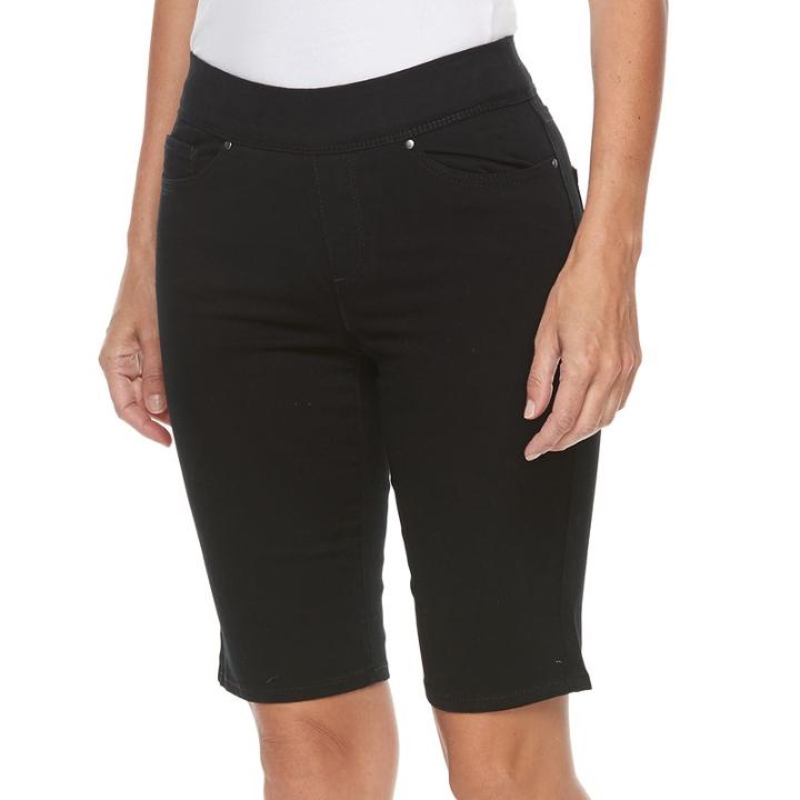 Women's Croft & Barrow&reg; Pull-on Bermuda Shorts, Size: 14, Black